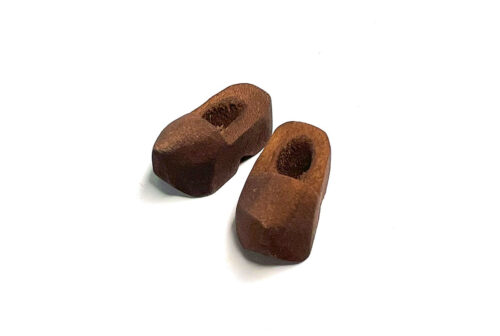 Miniatur Holzclogs, dunkelbraun, 2 cm