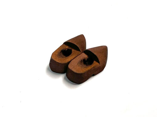 Miniatur Holzclogs, dunkelbraun, 2 cm