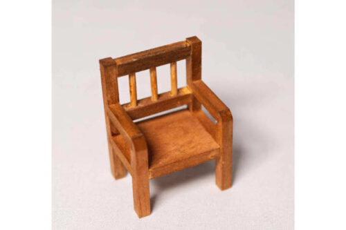 Kleiner Stuhl, Miniatur, Rotlbraun, Zubehör Wichteltür