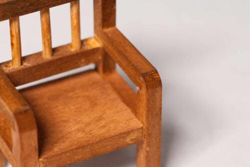 Kleiner Stuhl, Miniatur, Rotlbraun, Zubehör Wichteltür