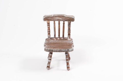 Miniatur Stuhl, Zubehör Möbel Wichteltür, Dunkelbraun Vintage