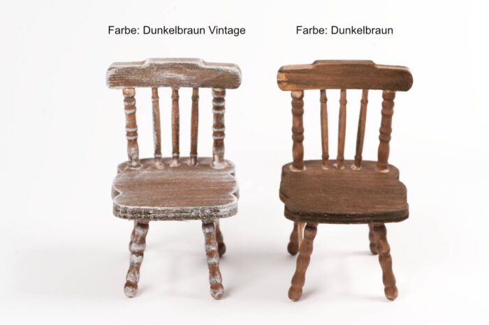 Miniatur Stuhl, Zubehör Möbel Wichteltür, Dunkelbraun Vergleich Vintage