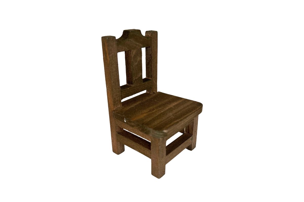Stuhl, Möbel Wichteltür, Miniatur, Dunkelbraun