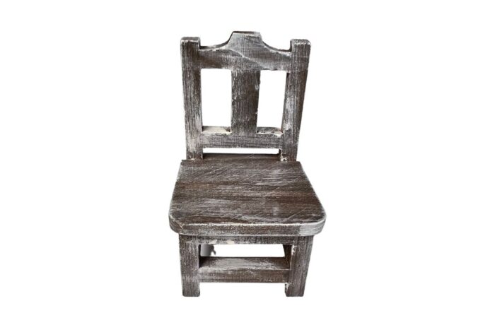 Stuhl, Möbel Wichteltür, Miniatur, Dunkelbraun Vintage