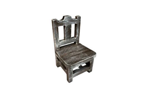 Stuhl, Möbel Wichteltür, Miniatur, Dunkelbraun Vintage