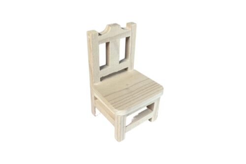 Stuhl, Möbel Wichteltür, Miniatur, Weiß