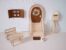Starter Set Wichteltür mit Wichtelür, Fenster, Briefkasten, Leiter, Treppe, Fußmatte, Bank, Tisch und Holzclogs